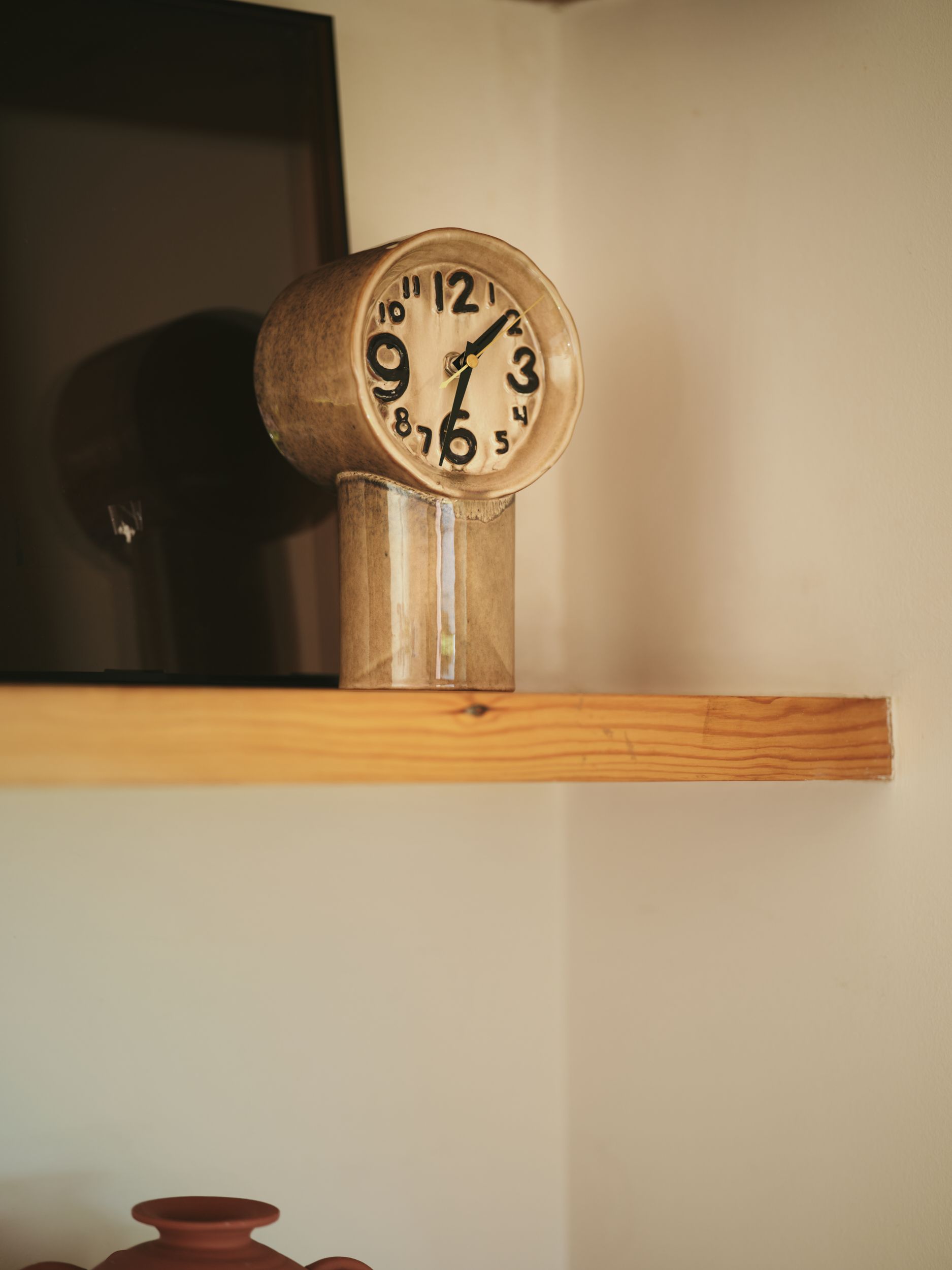 Klok RETRO CERAMIC - Roze