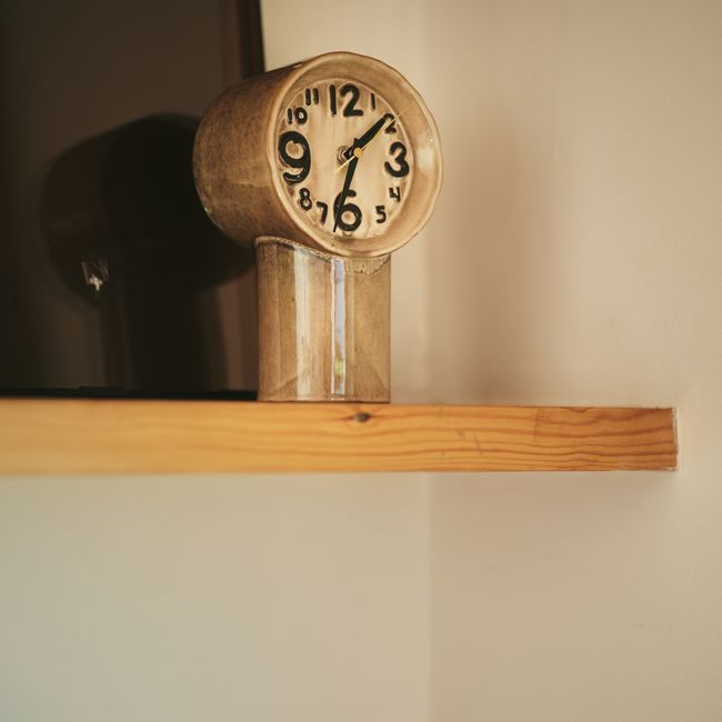 Klok RETRO CERAMIC - Roze