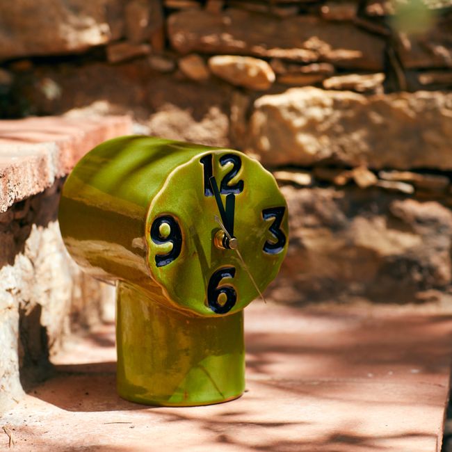 Klok RETRO CERAMIC - Roze