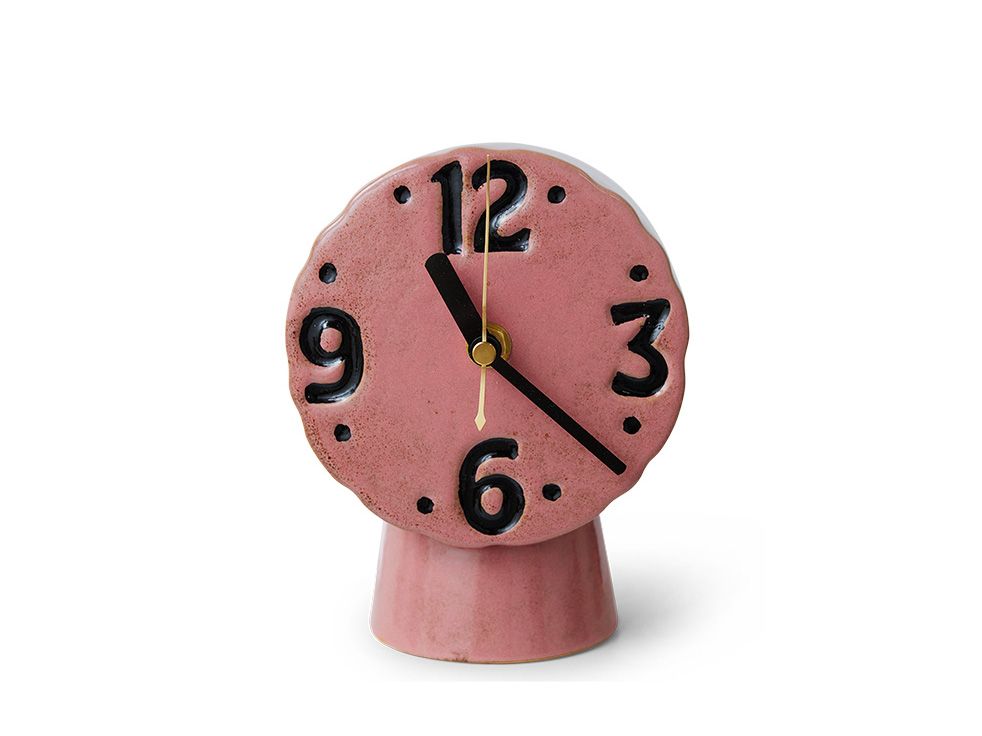 Klok RETRO CERAMIC - Roze