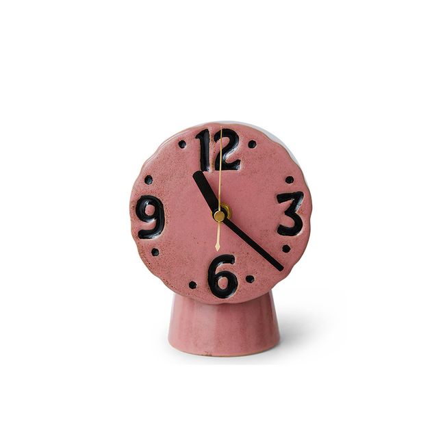 Klok RETRO CERAMIC - Roze