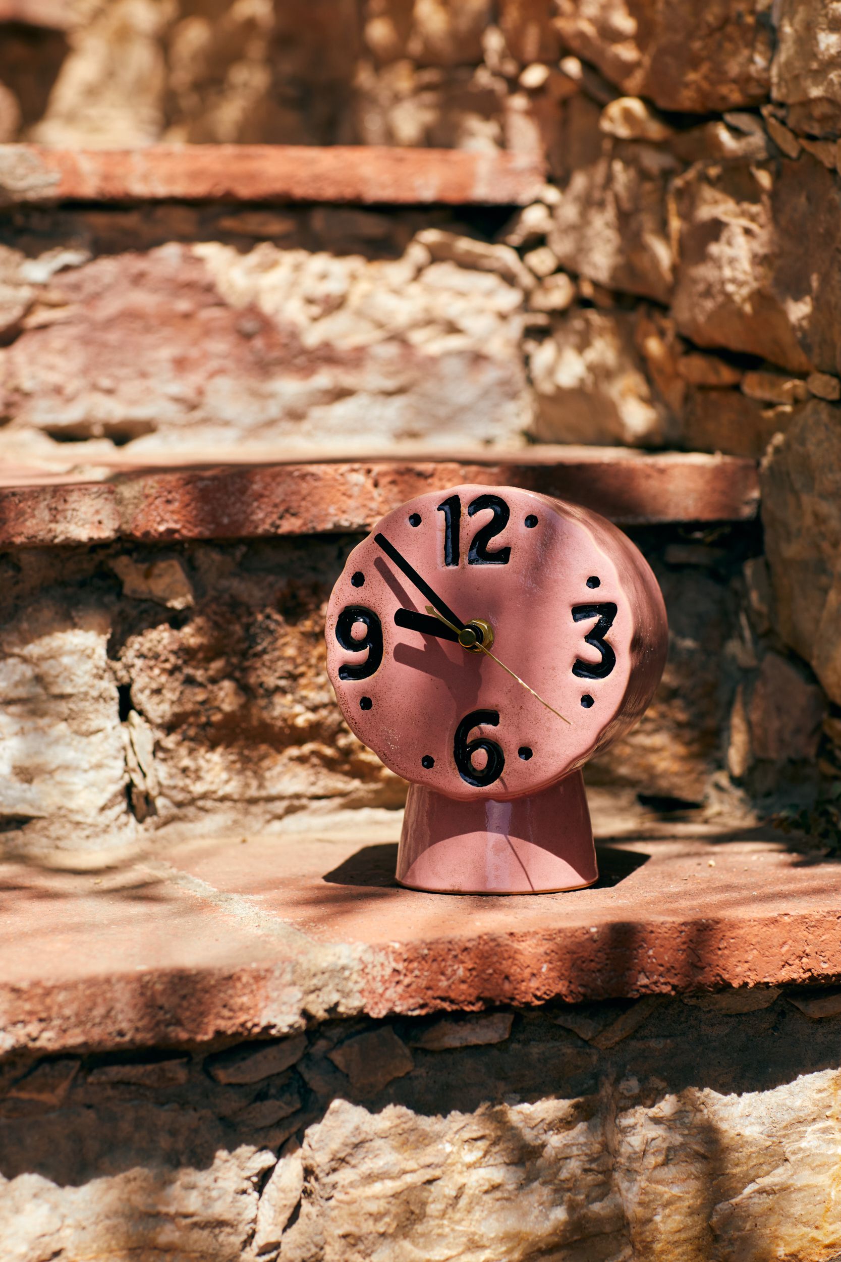 Klok RETRO CERAMIC - Roze