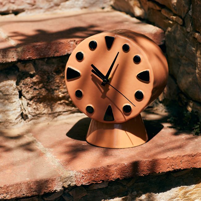 Klok RETRO CERAMIC - Roze