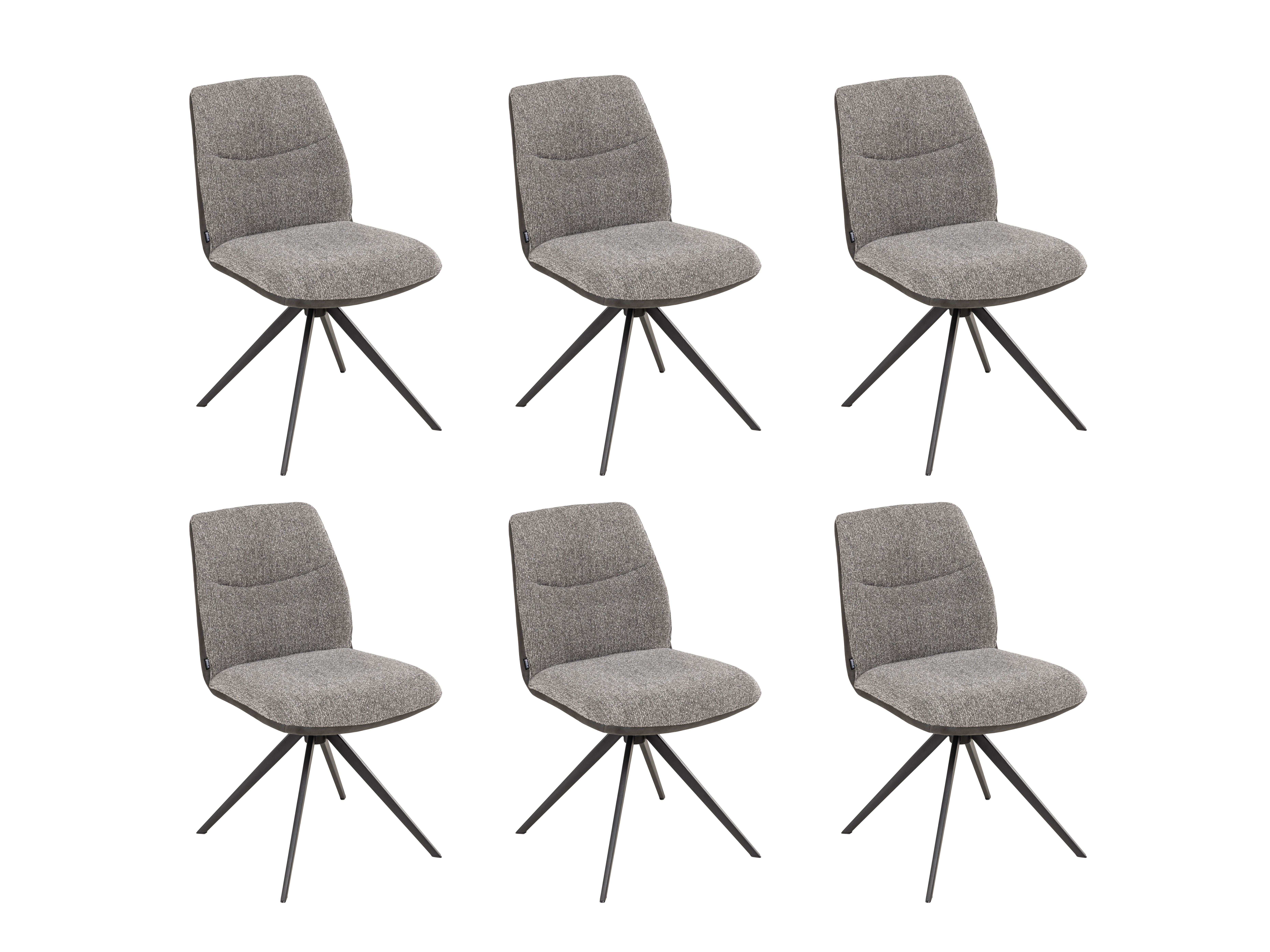 Set van 6 eetkamerstoelen FERRARA - Grijs