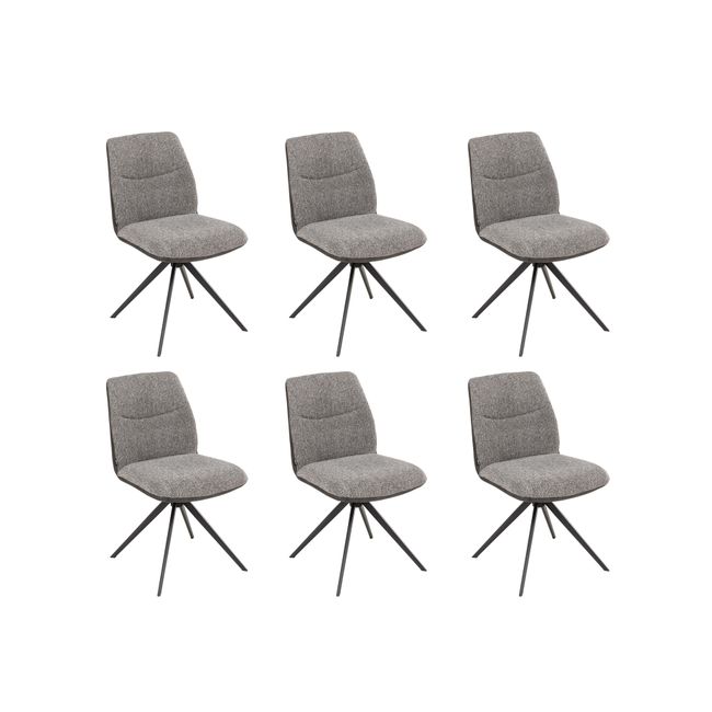 Set van 6 eetkamerstoelen FERRARA - Grijs
