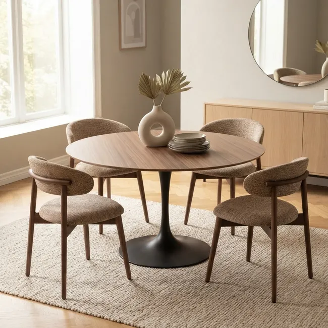 Eetkamertafel LUNA - Notelaarfineer