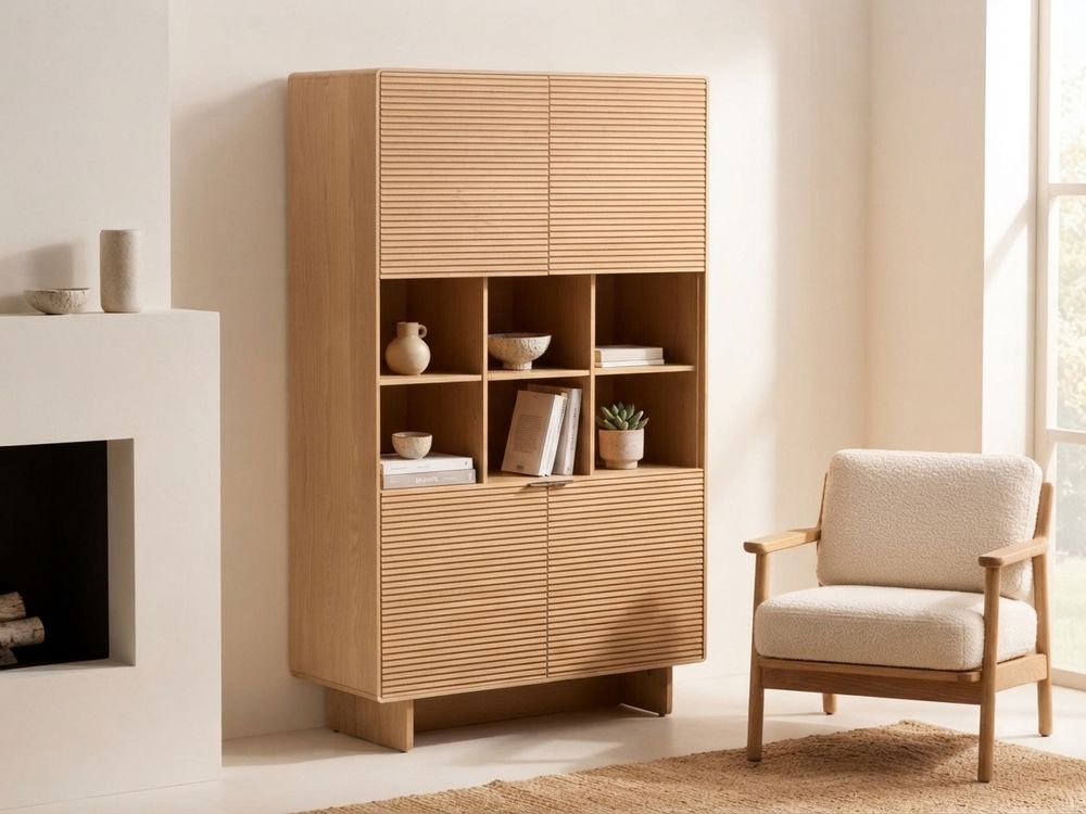 Wandkast NORLEN - Naturel eikenfineer KAV M00293MO10