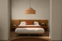 Bed met 2 nachtkastjes NORLEN - Naturel eikenfinee KAV M00085W10