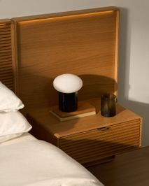 Bed met 2 nachtkastjes NORLEN - Naturel eikenfinee KAV M00085W10