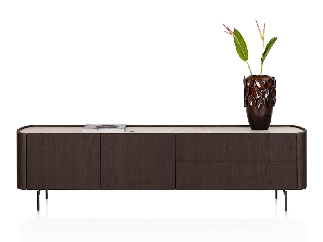 Tv-meubel MODESTO - Hout / steenlook