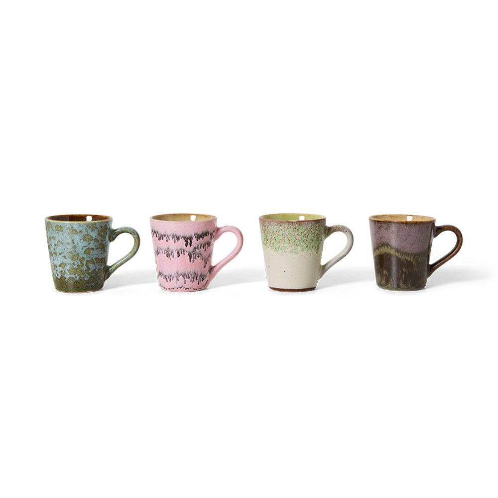 Set van 4 espressomokken 70S CERAMICS - Multicolou HKI KST0155