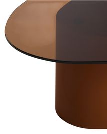 Salontafel OLIR - Bruin glas / Metaal KAV T00230CR10