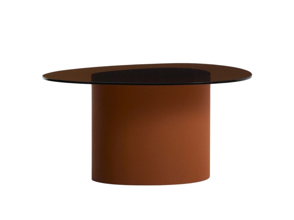 Salontafel OLIR - Bruin glas / Metaal KAV T00230CR10