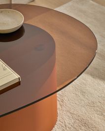 Salontafel OLIR - Bruin glas / Metaal KAV T00230CR10