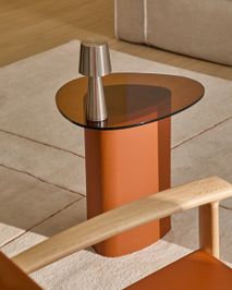Salontafel OLIR - Bruin glas / Metaal KAV T00230CR10