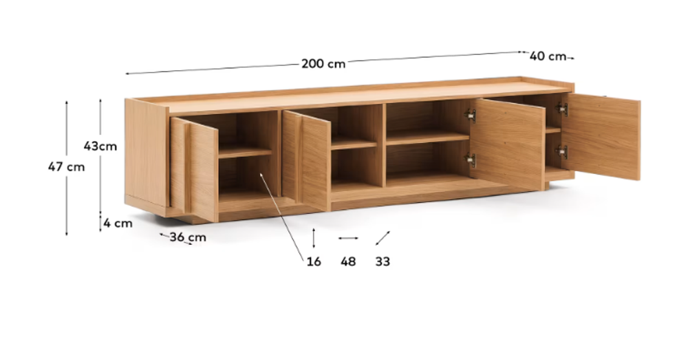 Tv-meubel ONIX - Eikenfineer KAV M00245MO12