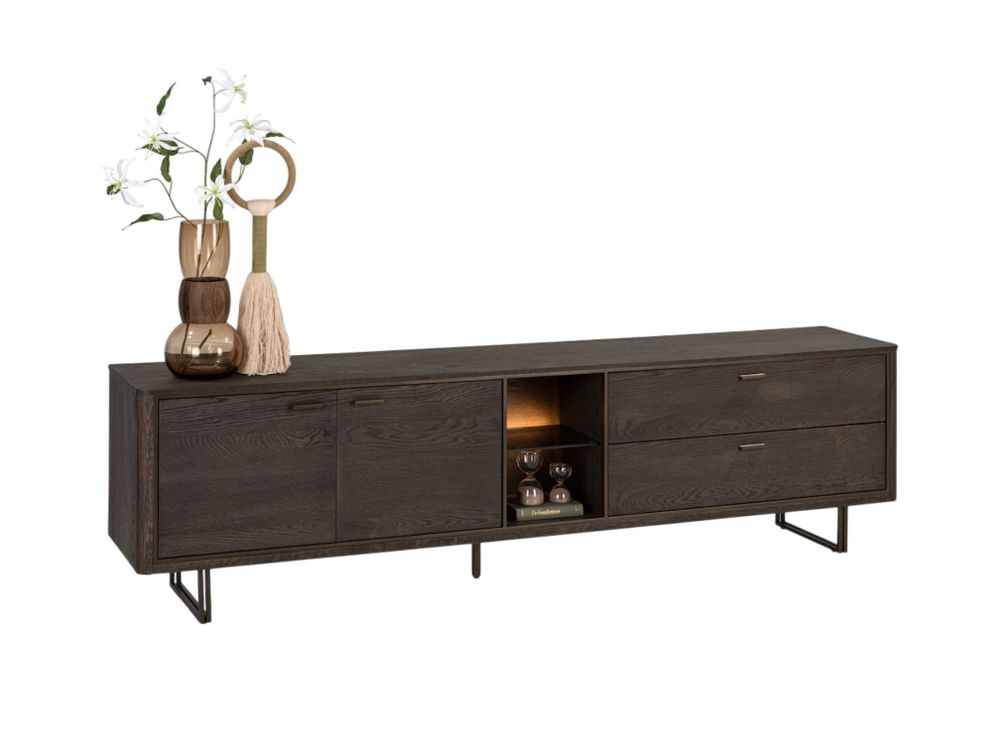 Tv-meubel MOGAN - Basalt eikenfineer HEH 56728-BAS