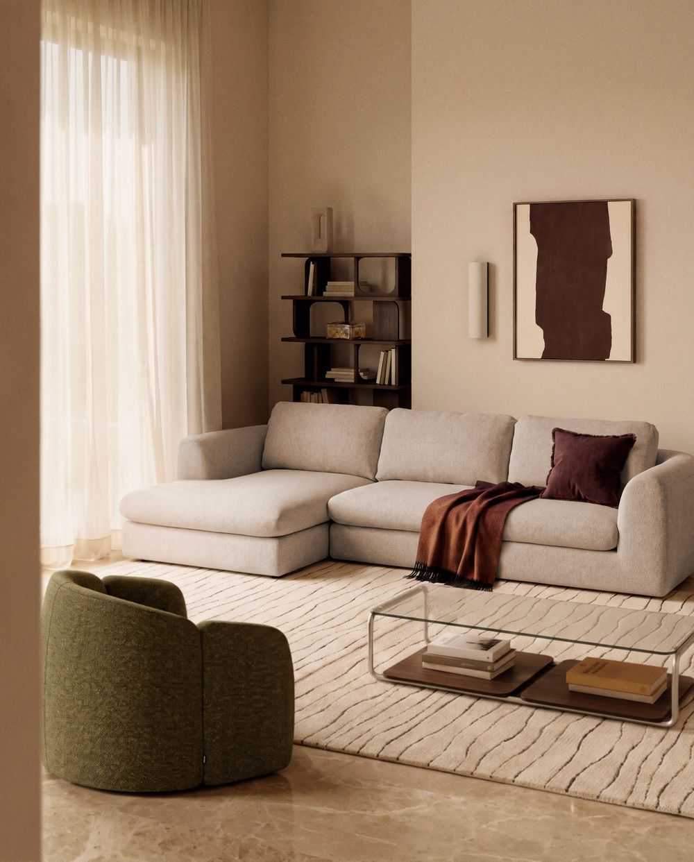 Hoekzetel VERA - Beige KAV S85942SF12
