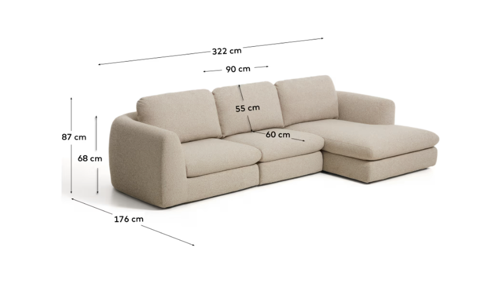 Hoekzetel VERA - Beige KAV S85942SF12