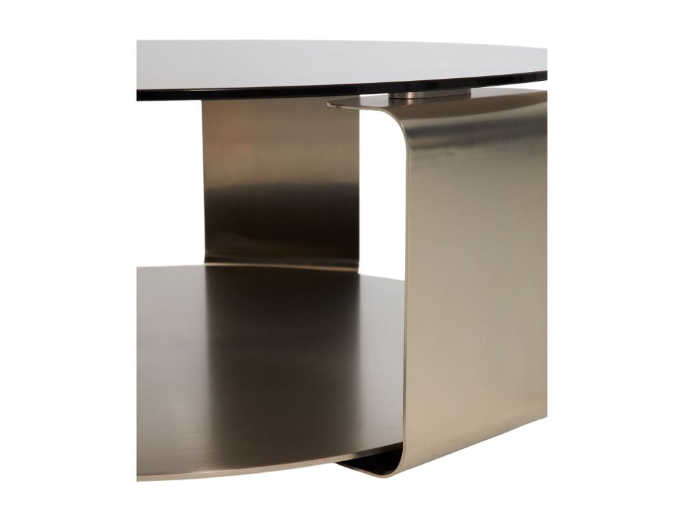 Salontafel DOLVEN - Bruin glas / Geborsteld staal KAV T00487CR10