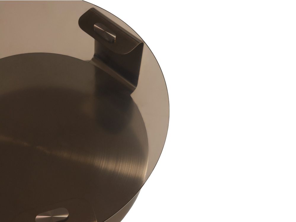 Salontafel DOLVEN - Bruin glas / Geborsteld staal KAV T00487CR10
