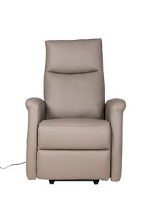 Elektr. relaxfauteuil ROGER - Taupe leder DEZ-83-TZ1