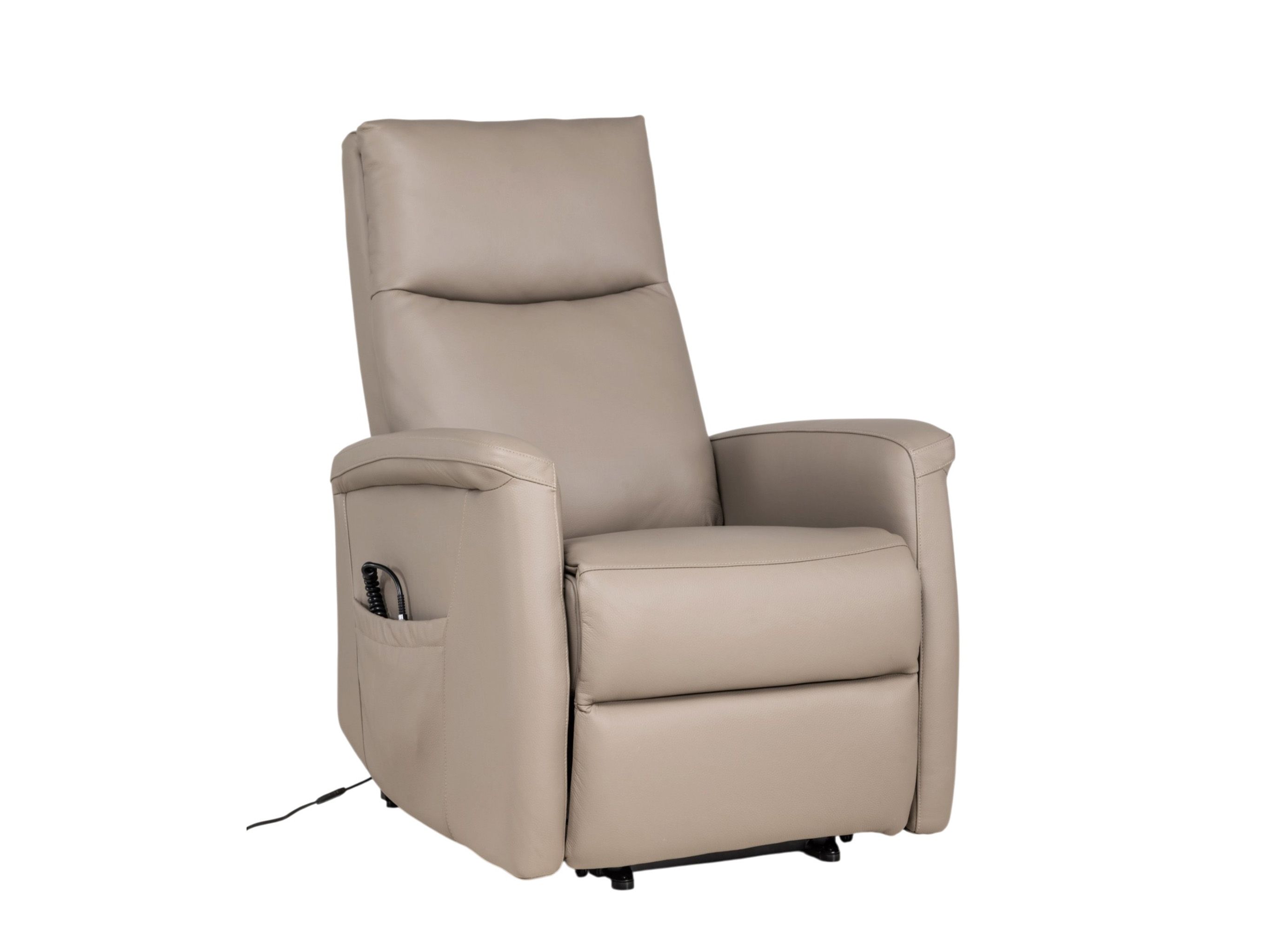 Elektr. relaxfauteuil ROGER - Taupe leder