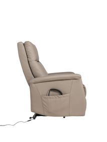 Elektr. relaxfauteuil ROGER - Taupe leder DEZ-83-TZ1