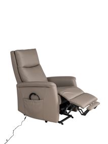 Elektr. relaxfauteuil ROGER - Taupe leder DEZ-83-TZ1