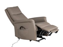 Elektr. relaxfauteuil ROGER - Taupe leder DEZ-83-TZ1