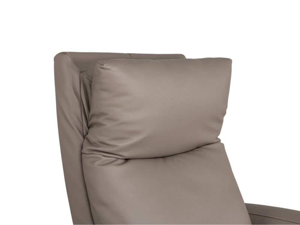 Elektr. relaxfauteuil ROGER - Taupe leder DEZ-83-TZ1