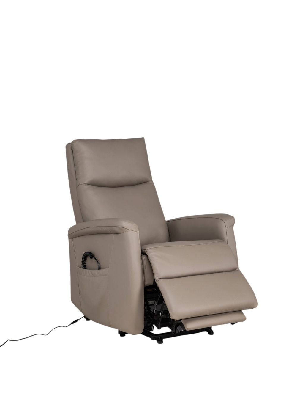 Elektr. relaxfauteuil ROGER - Taupe leder DEZ-83-TZ1