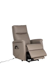 Elektr. relaxfauteuil ROGER - Taupe leder DEZ-83-TZ1