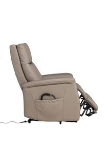 Elektr. relaxfauteuil ROGER - Taupe leder DEZ-83-TZ1