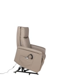 Elektr. relaxfauteuil ROGER - Taupe leder DEZ-83-TZ1