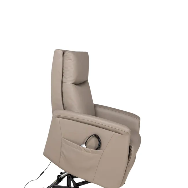 Elektr. relaxfauteuil ROGER - Taupe leder