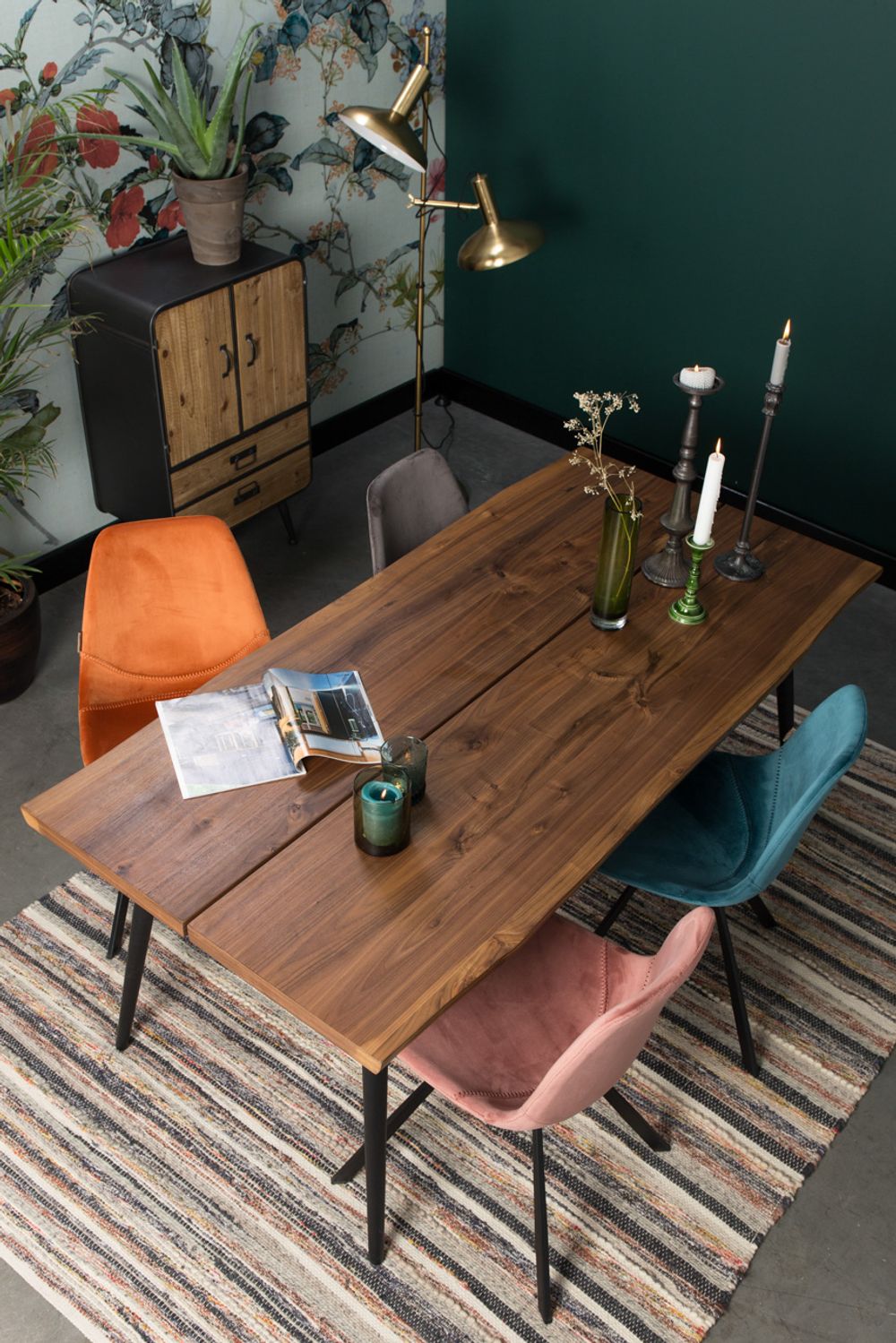 Stoel FRANKY VELVET - Petrol ZVR 1100369