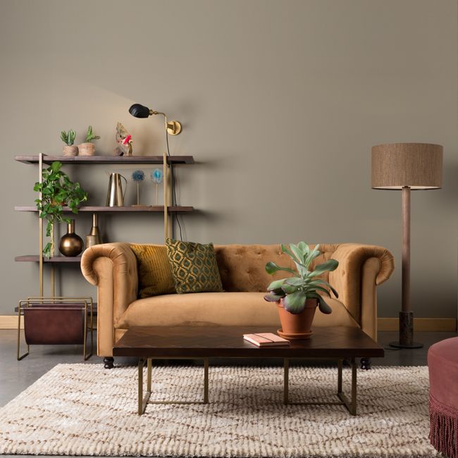 Kast wandrek CLASS - Acacia Wood/Brass