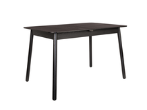 Uitschuifbare tafel GLIMPS van donkerbruin zwart hout.