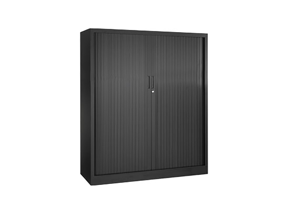 Roldeurkast met 2 legplanken - Zwart ORO RDK135