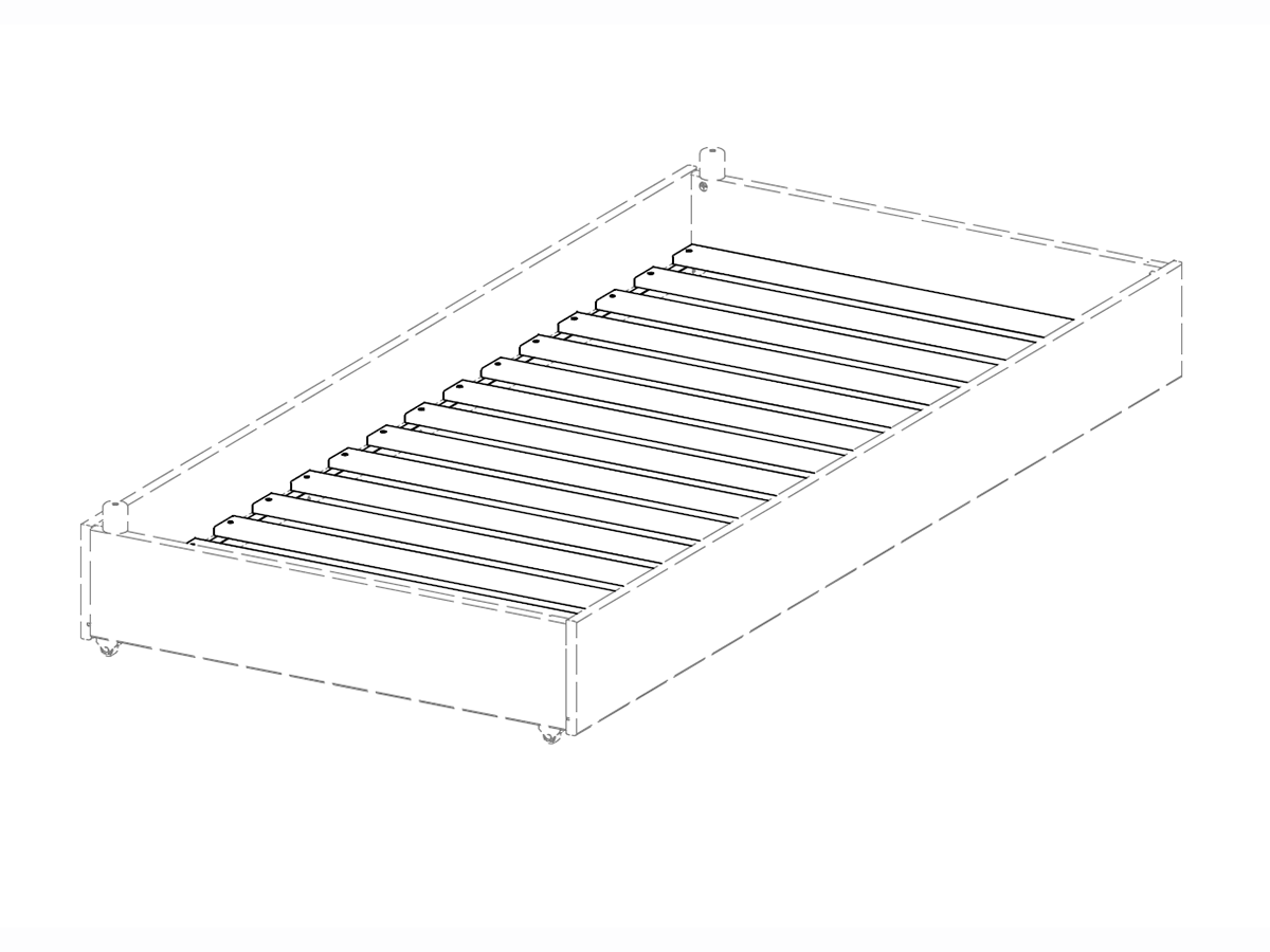 Rolbodem voor bedlade 90 x 200 cm
