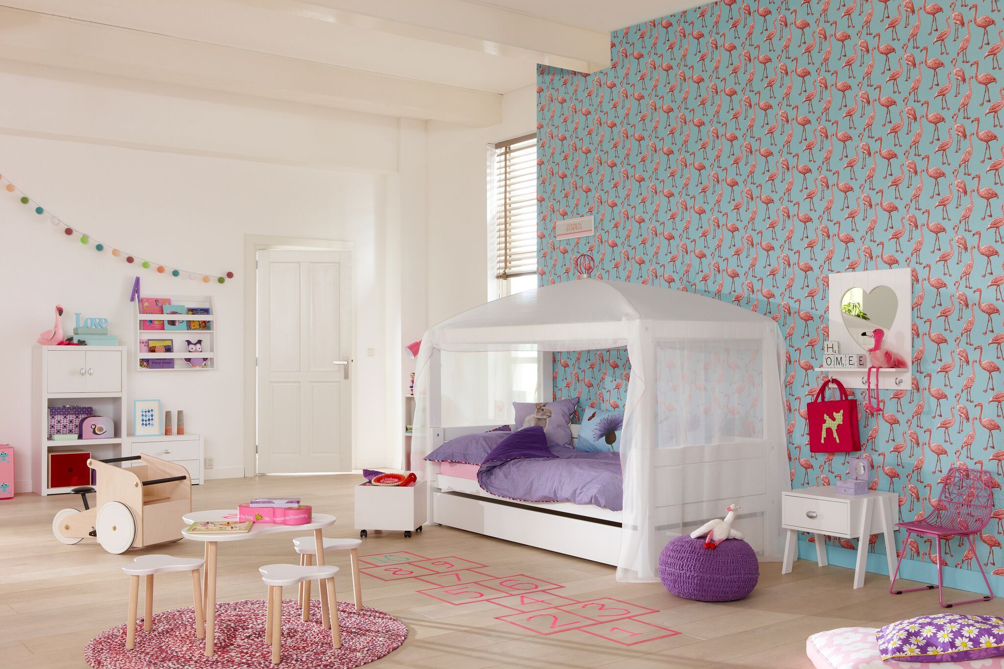 4 in 1 bedcombinatie/luxe lattenbodem - Wit gelakt