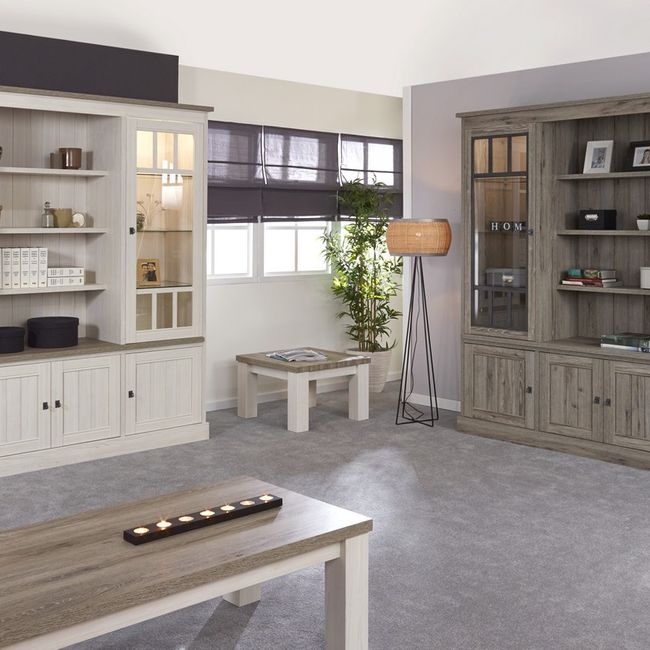 Kast vitrine YORK - Crystal Oak Beige