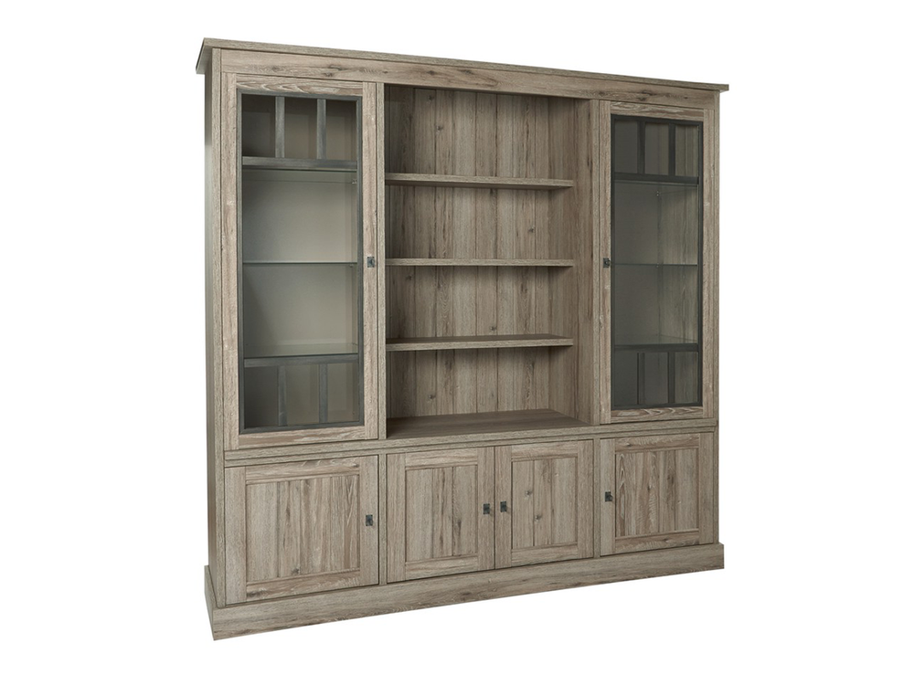 Kast vitrine YORK - Lariks & Crystal Oak Beige MBR-1-000073