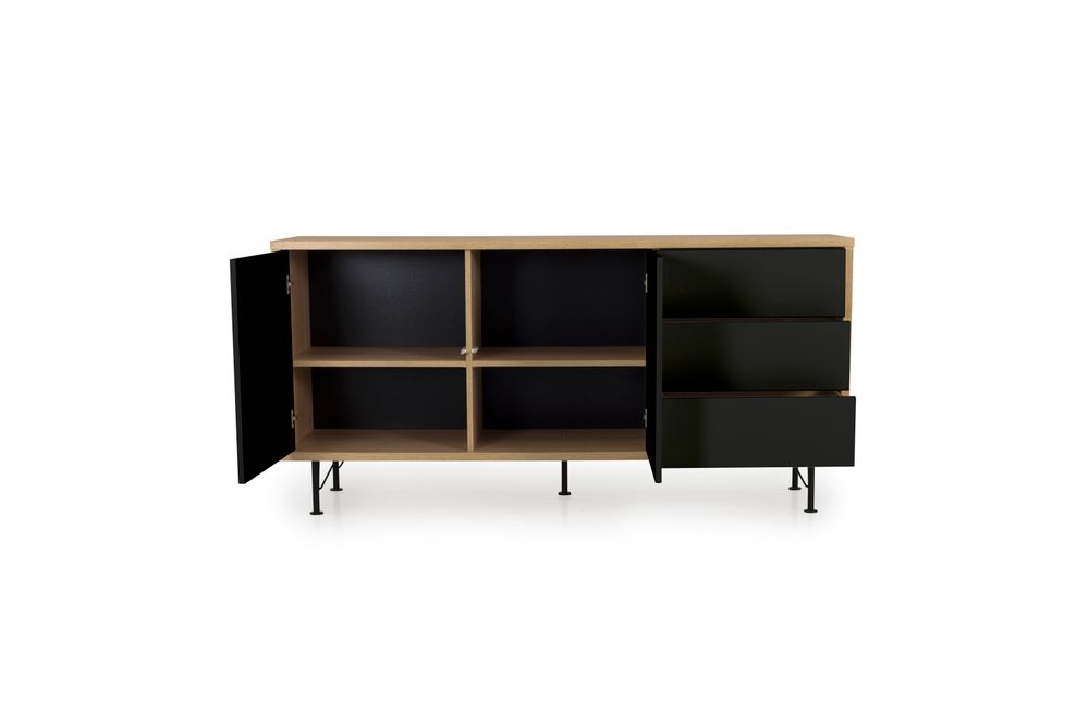 Dressoir 'Flow' - kleur: Eik/Z TRS FLO DR2D3L