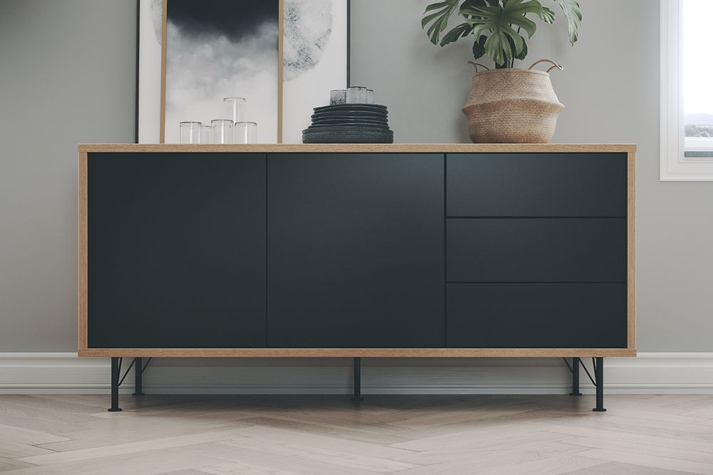 Dressoir 'Flow' - kleur: Eik/Z TRS FLO DR2D3L