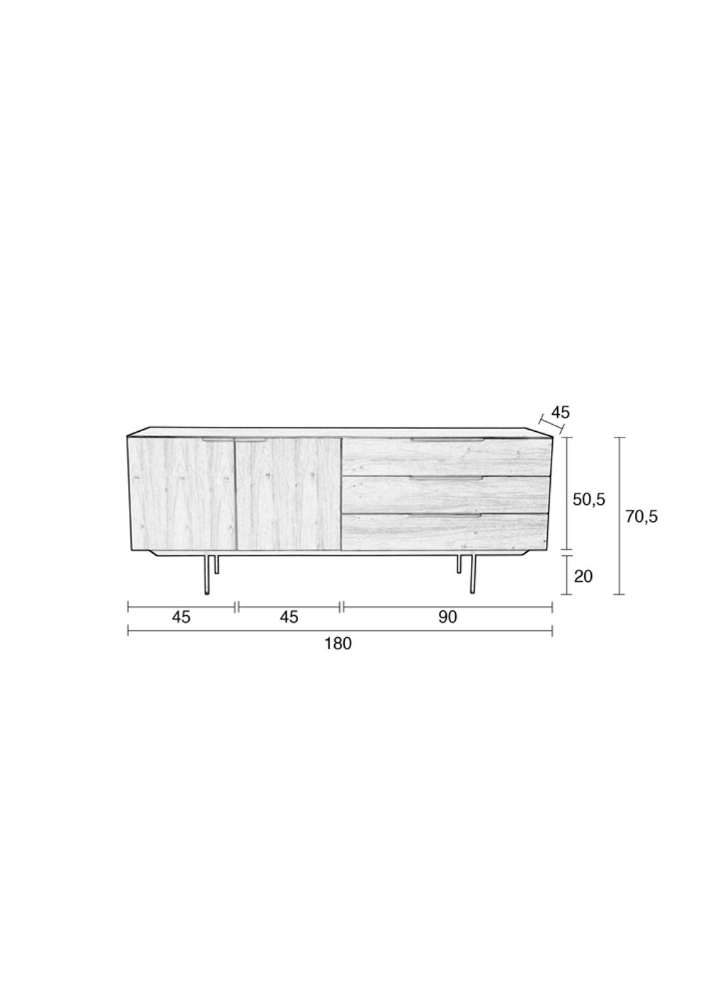 Dressoir TRAVIS - Walnoot ZVR 4300013