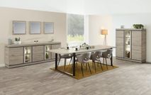 Vitrinekast BELLUNO - Millenium Oak Light Grey EVA-26-000004