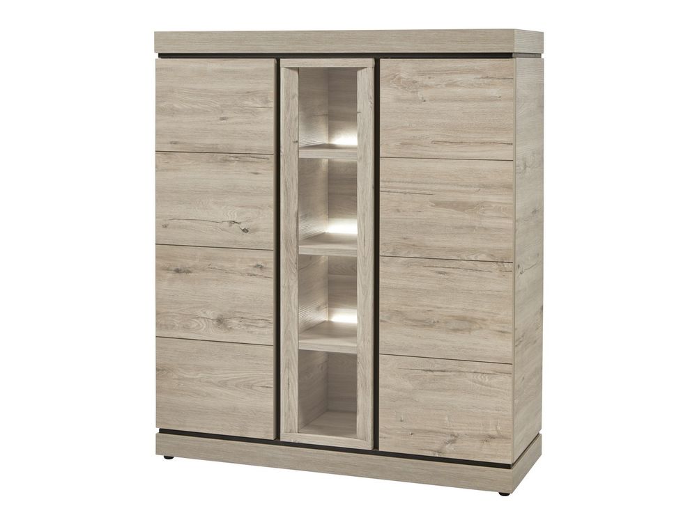 Vitrinekast BELLUNO - Millenium Oak Light Grey EVA-26-000004