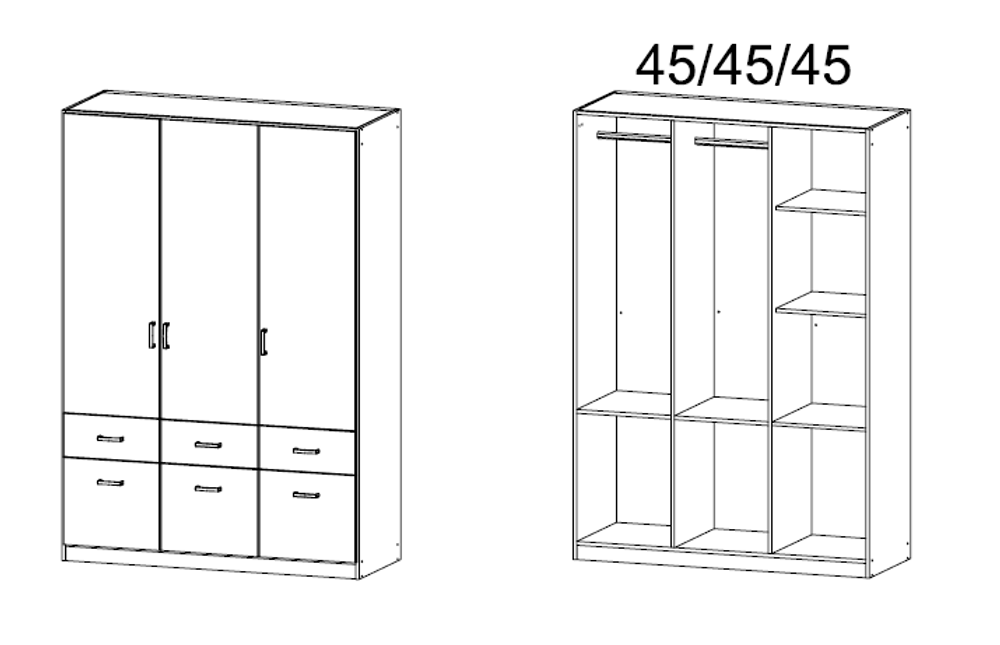 Kast kleerkast BREMEN - Sonoma eik RCH BR136SE